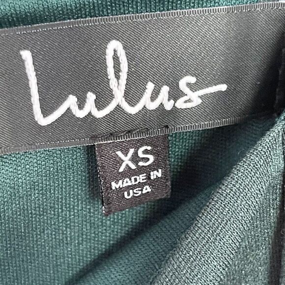 Lulu's Womens Green Square Neck 3/4 Sleeve Zipper Back Fit And Flare Dress Sz XS - Picture 5 of 12